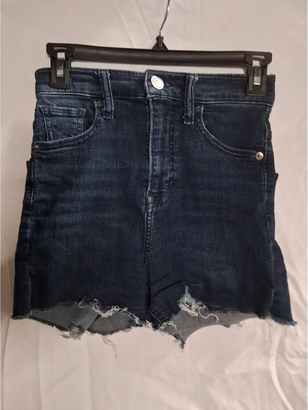 Express Shortie High Rise Dark Wash Denim Shorts Blue Women's Size 00 I2